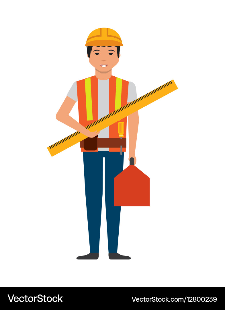 Construction worker cartoon icon Royalty Free Vector Image