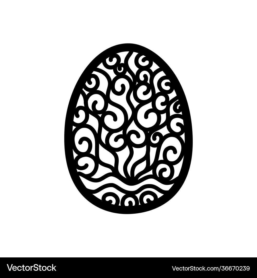 Easter eggs hand drawn decorative elements in Vector Image
