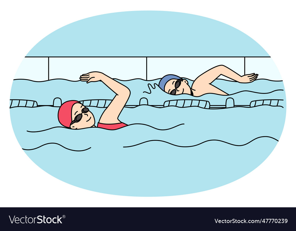 People swimming in pool Royalty Free Vector Image