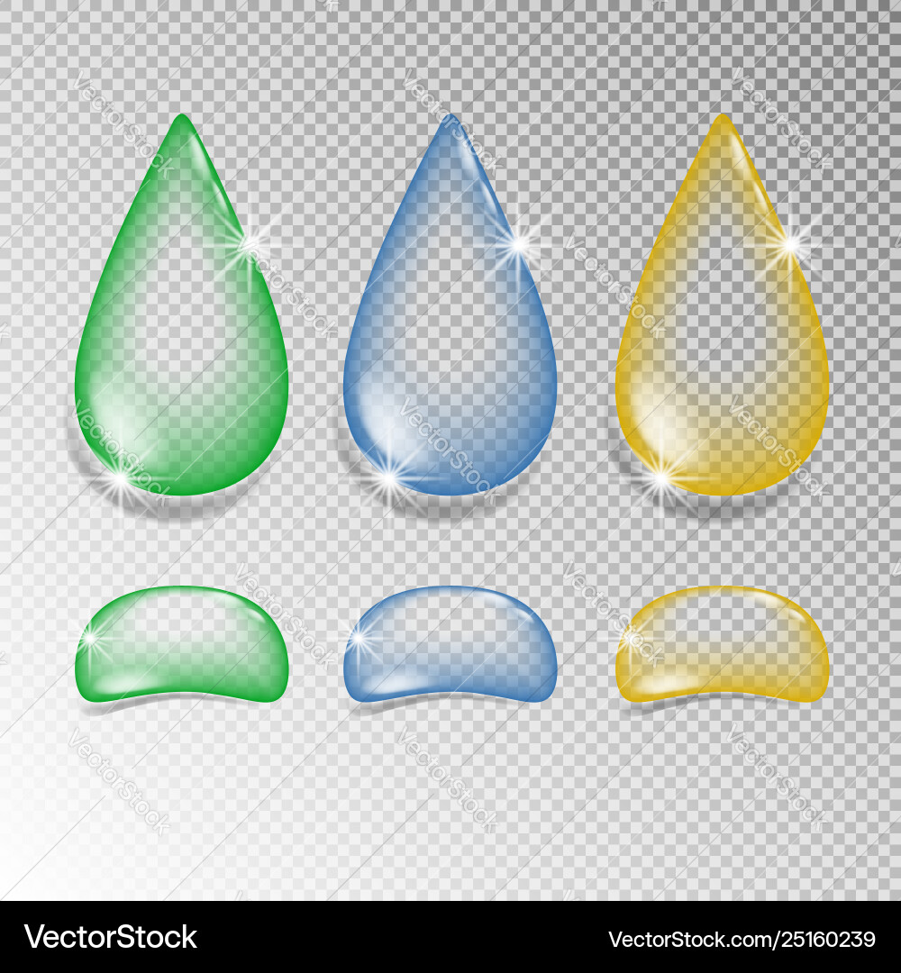 Set water drops Royalty Free Vector Image - VectorStock