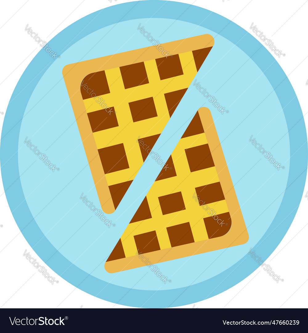 Sliced waffle on blue plate Royalty Free Vector Image