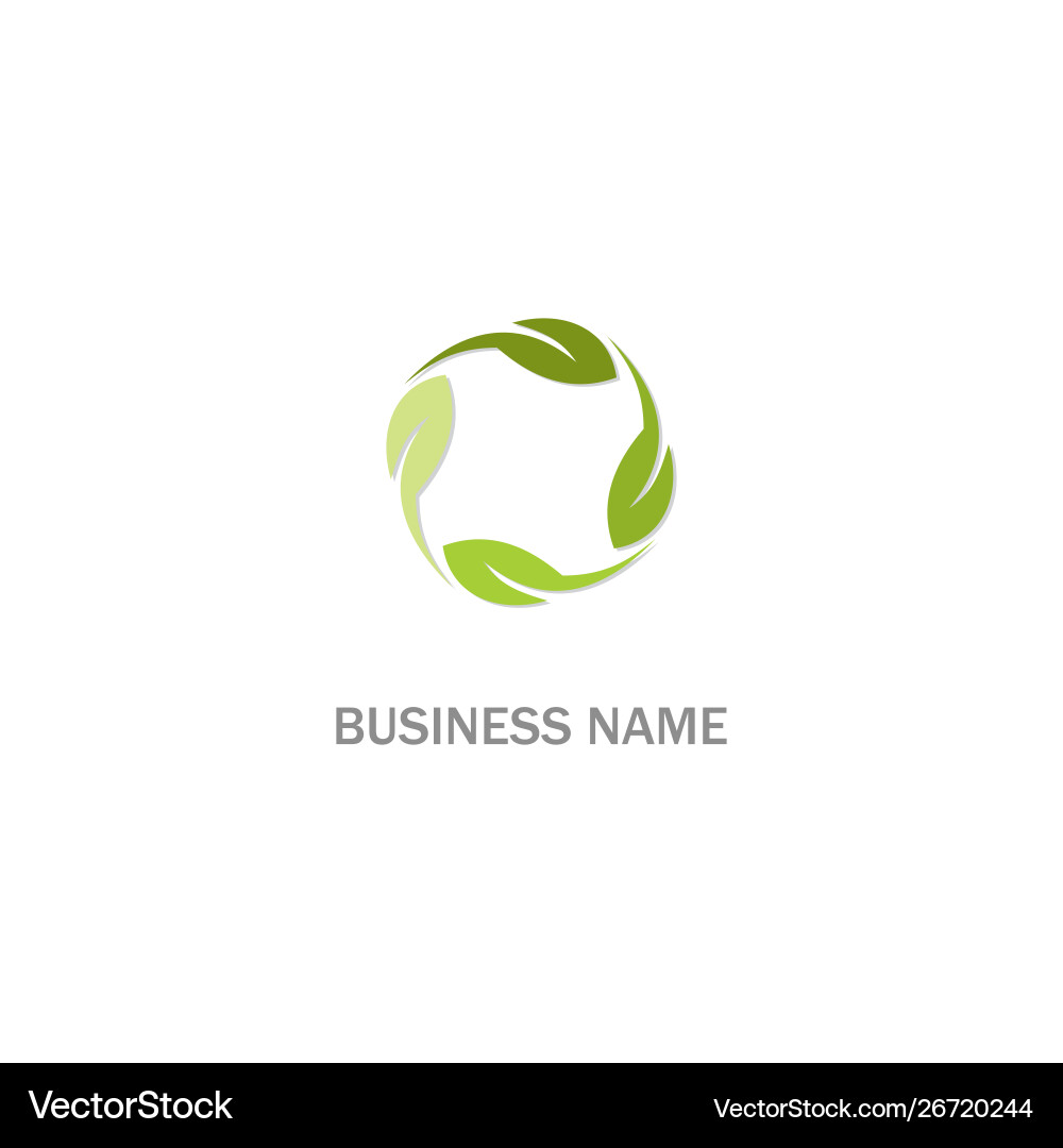 Circle green leaf logo Royalty Free Vector Image