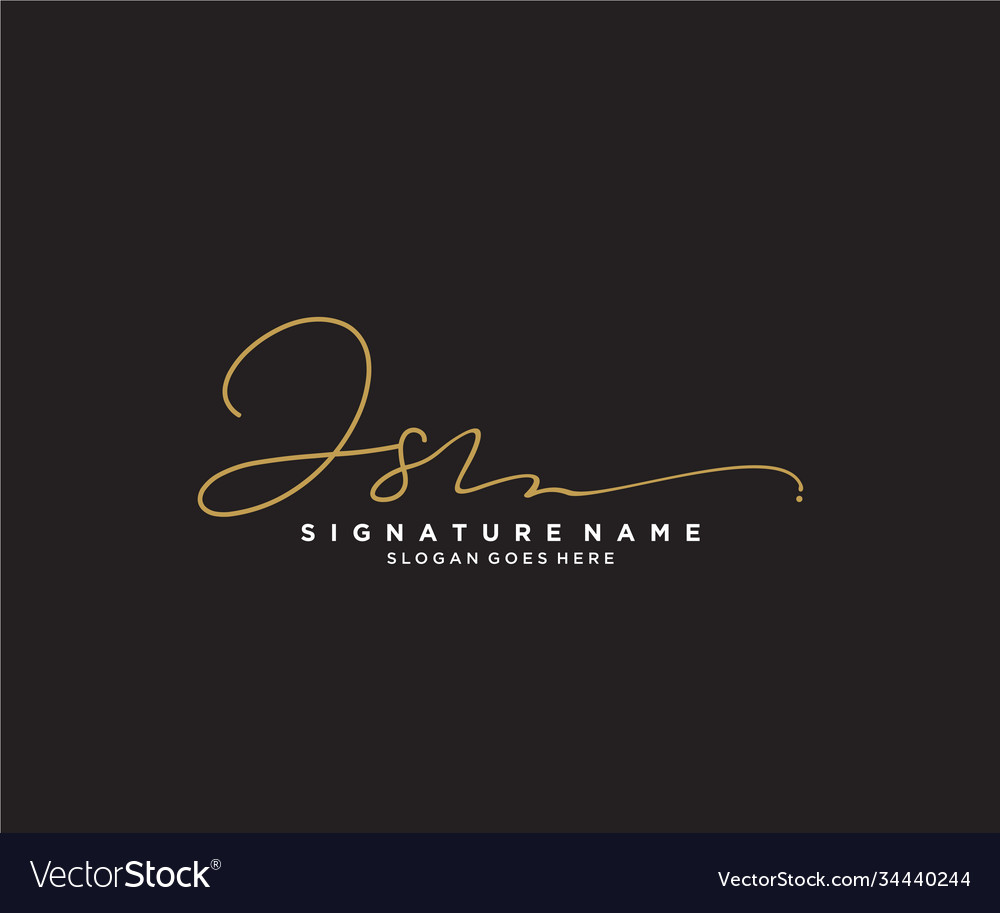 Letter js signature logo template Royalty Free Vector Image