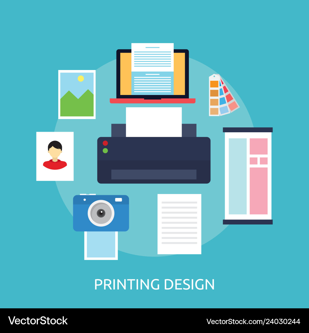 Printing design conceptual Royalty Free Vector Image
