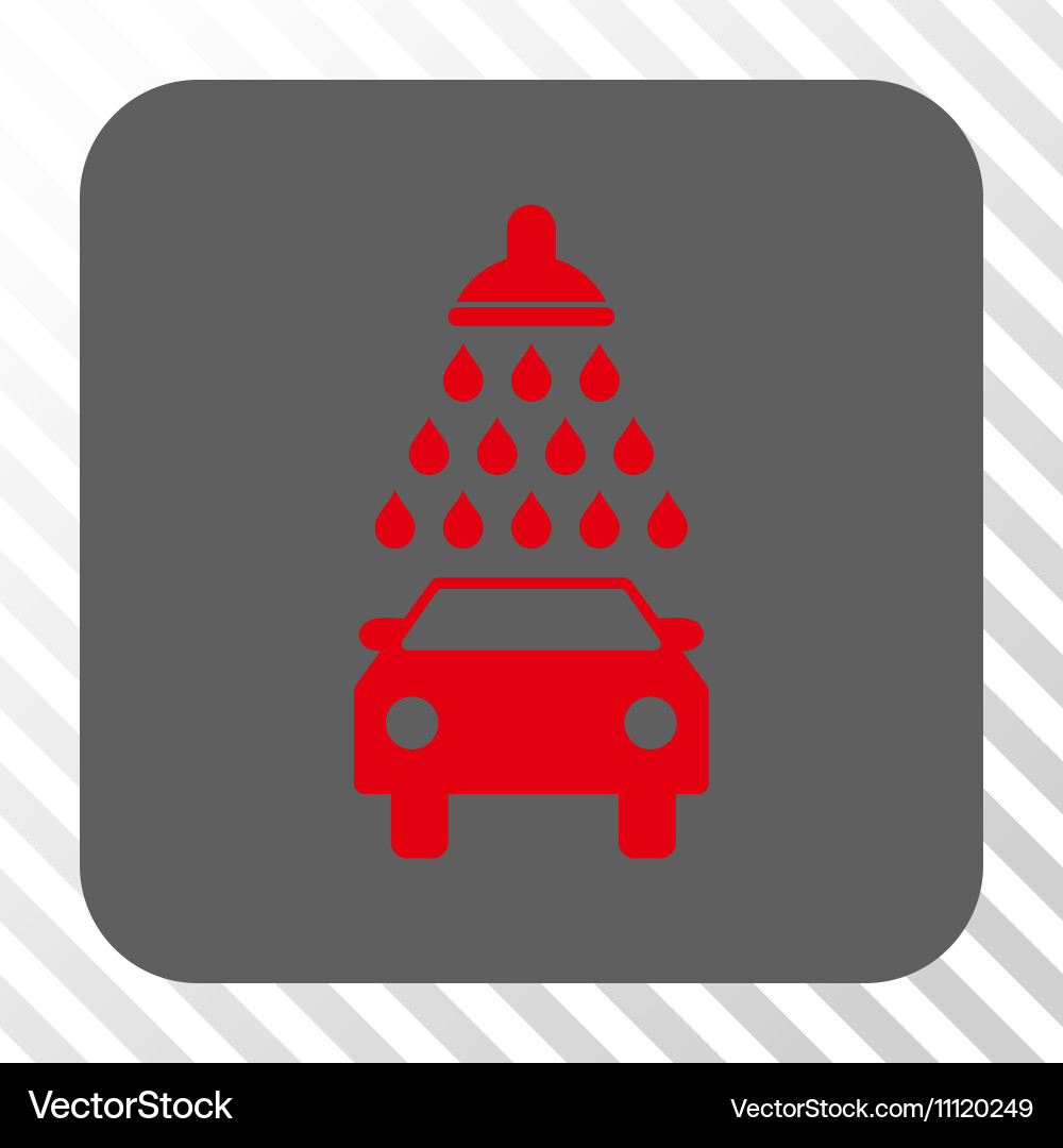 Car shower rounded square button Royalty Free Vector Image