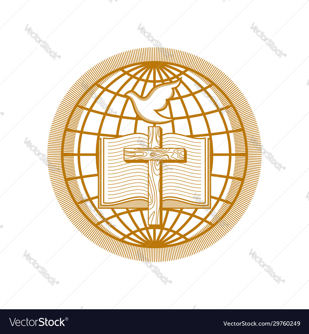 Church logo christian symbols Royalty Free Vector Image