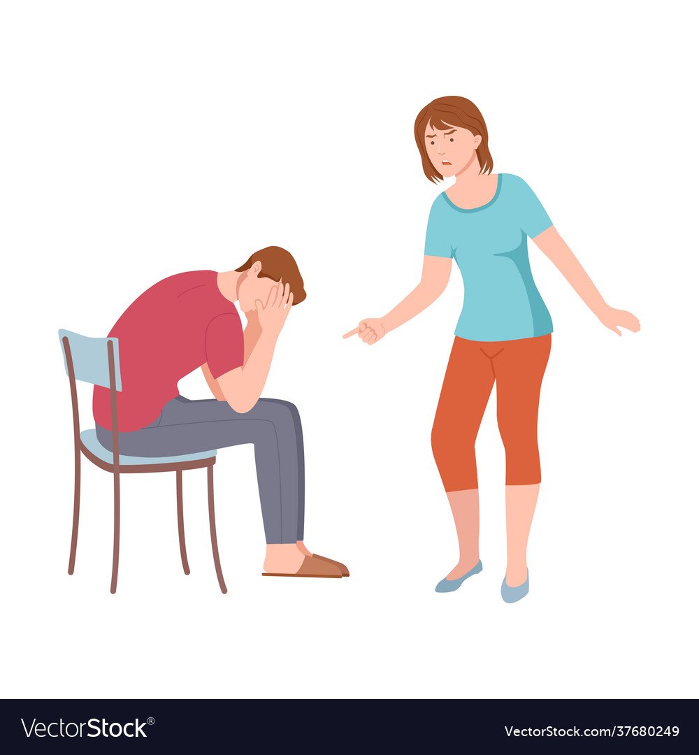 Conflicting parents arguing with each other Vector Image