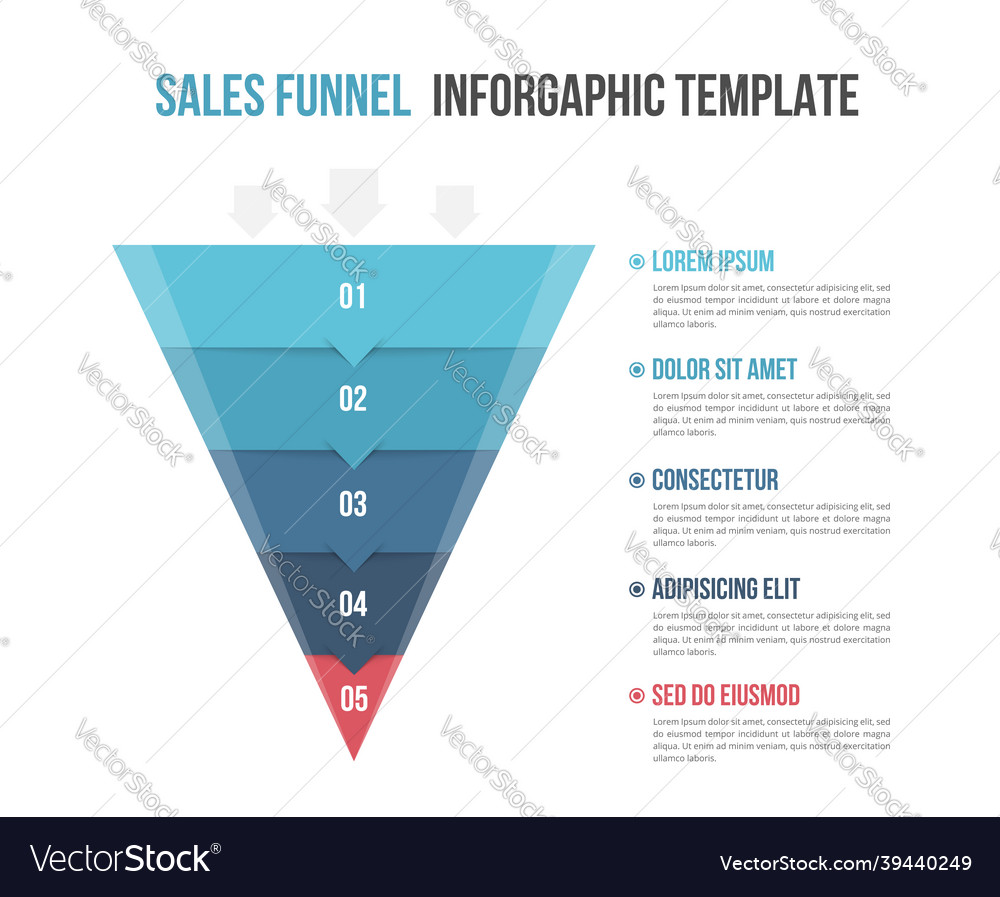 Funnel diagram template Royalty Free Vector Image