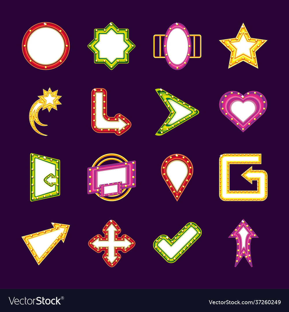 Incandescent lamp frames Royalty Free Vector Image