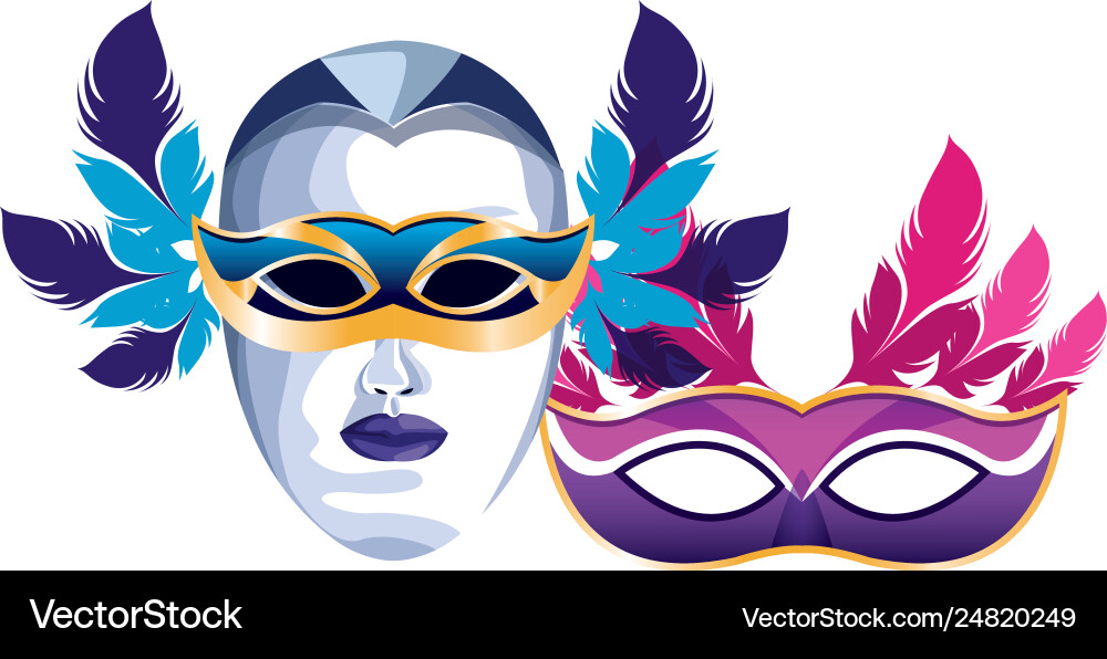 Weavers Mask Vectorised Mask with feathers Royalty Free Vector Image - VectorStock