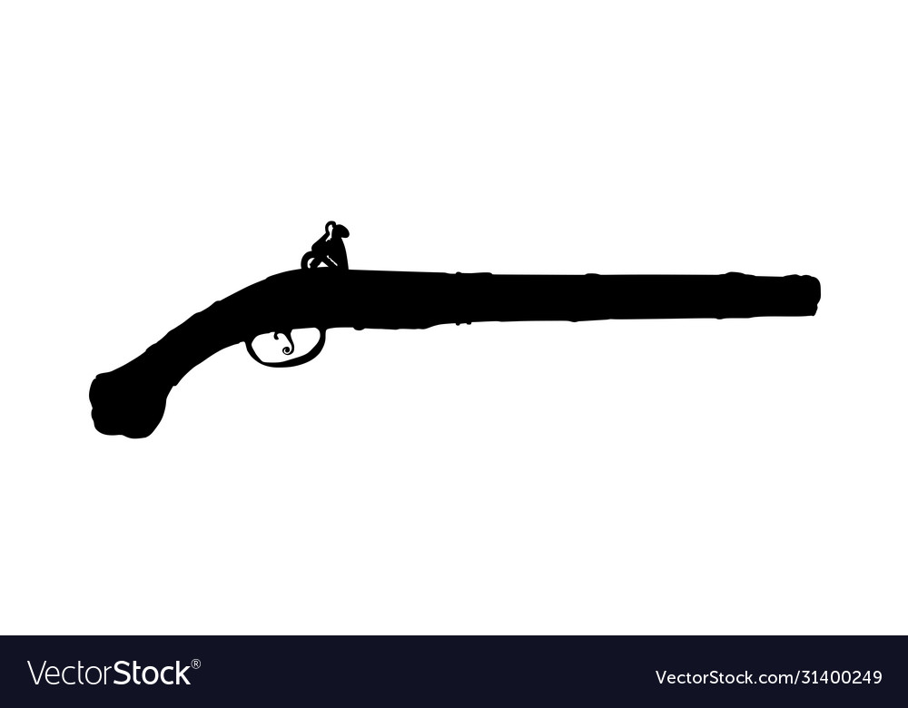 Musket Silhouette Flintlock Old Pistol Symbol Vector Image | The Best ...