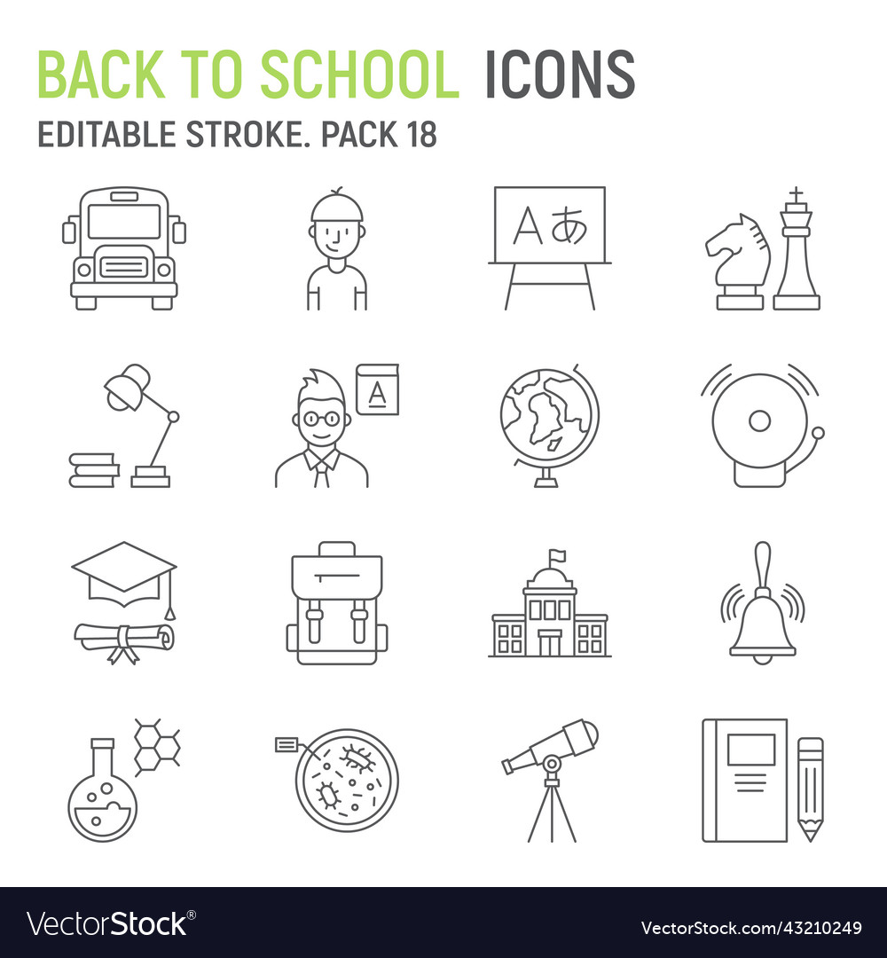 School line icon set