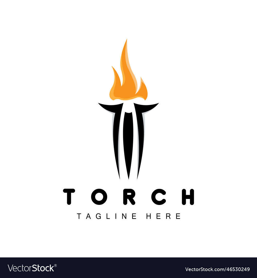 Torch logo fire design letter logo product brand Vector Image