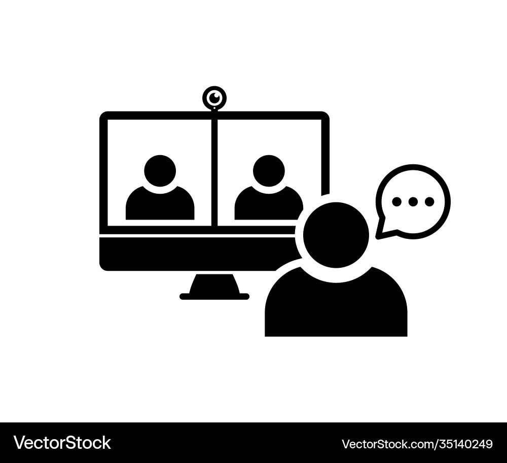 Web conference icon isolated webinar conference Vector Image
