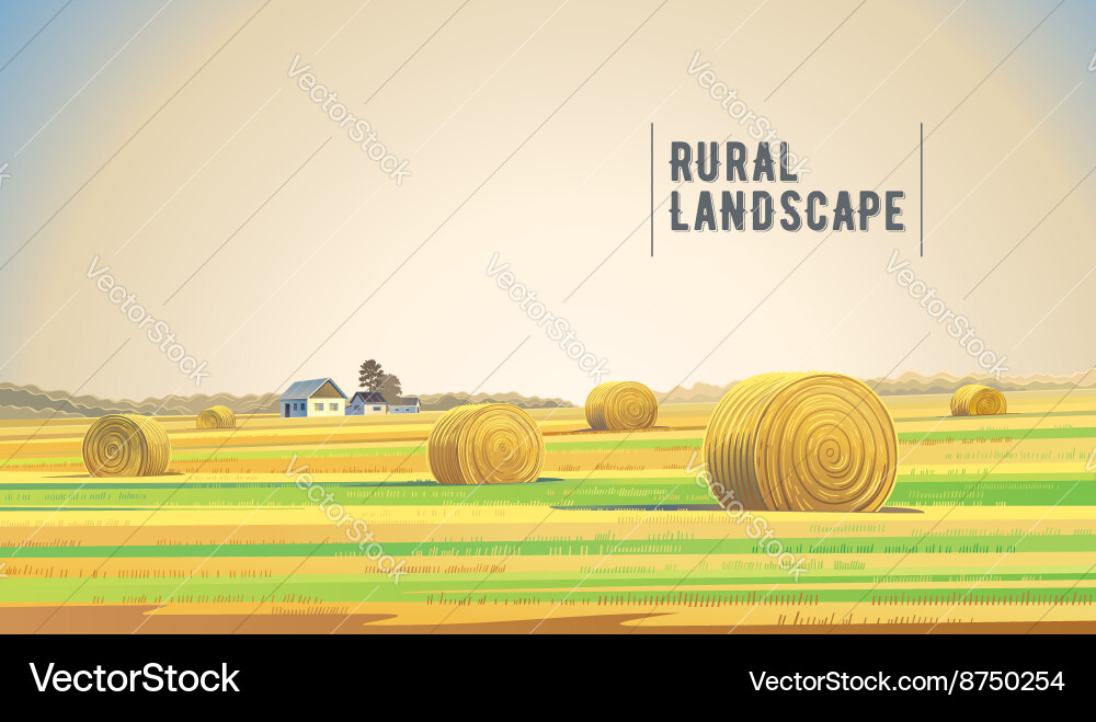 Farming landscape Royalty Free Vector Image - VectorStock
