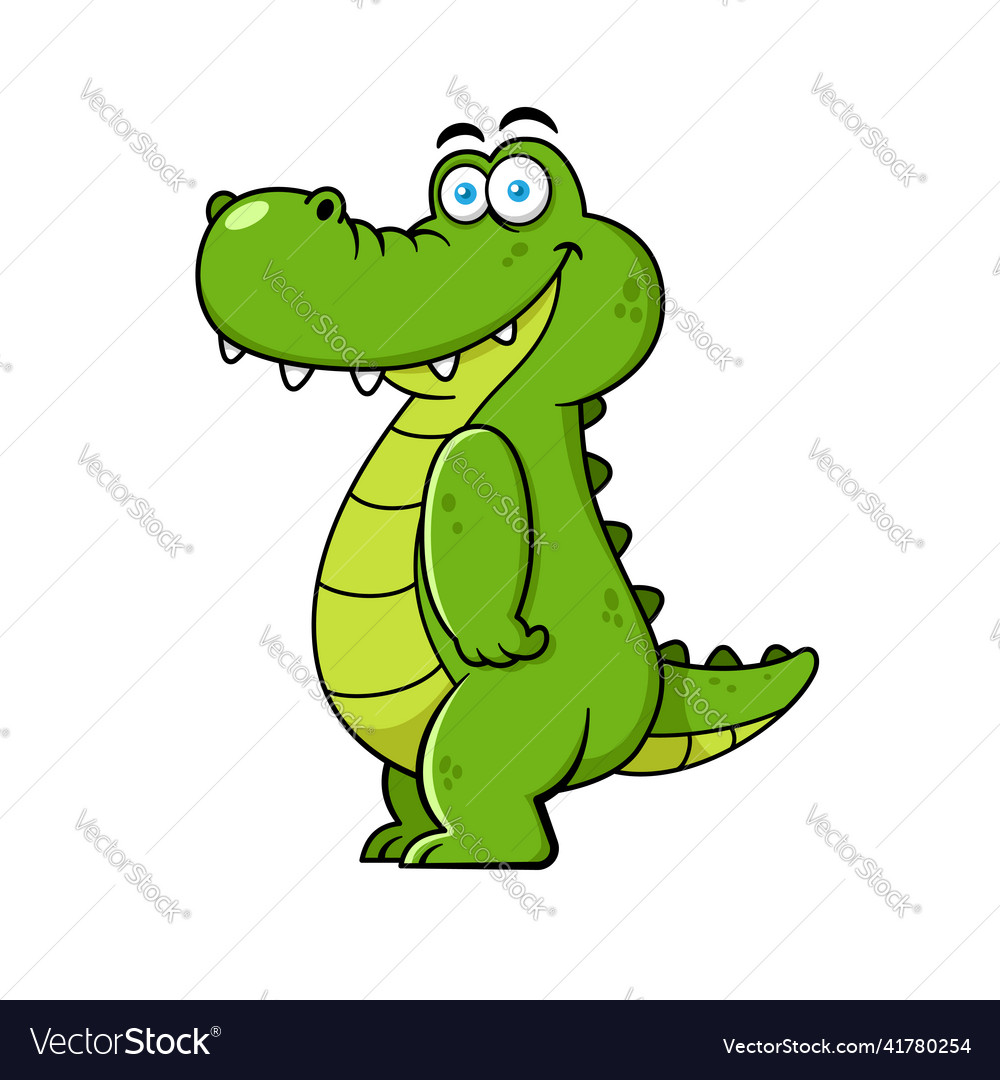 Funny crocodile cartoon character premium Vector Image