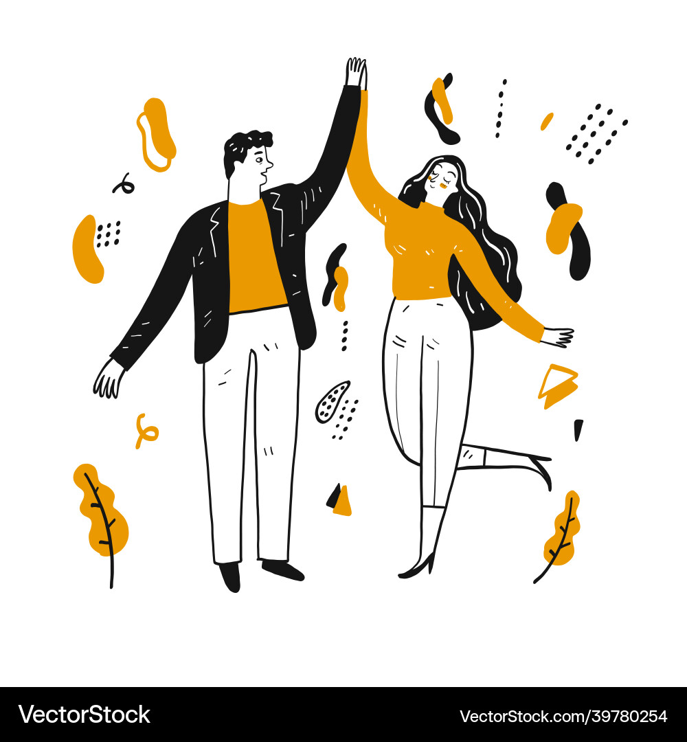Happy couples dancing Royalty Free Vector Image