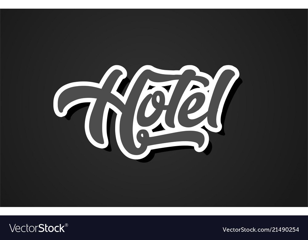 hotel hand writing word text typography design vector image hotel word