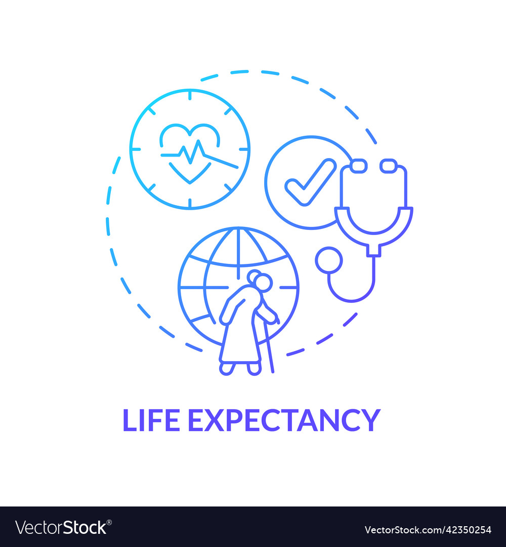 Life expectancy blue gradient concept icon Vector Image