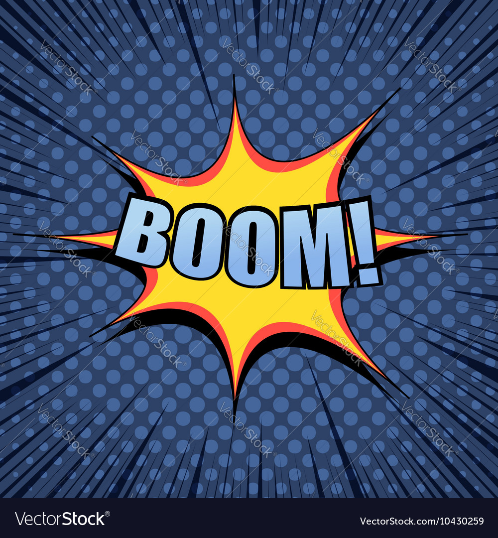 Boom comic cartoon wording Royalty Free Vector Image