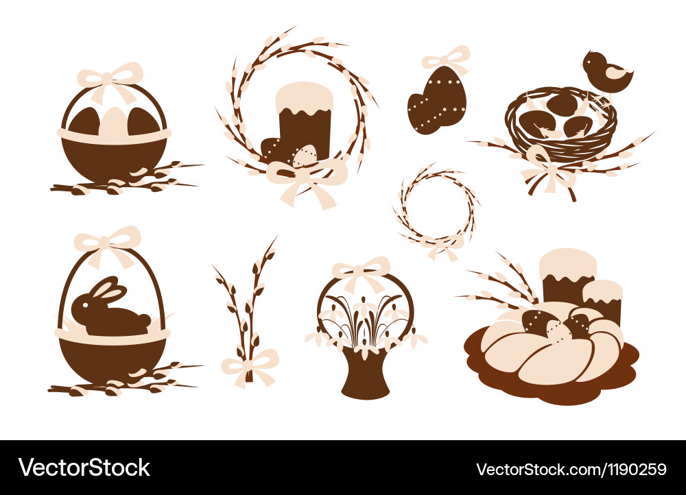 Easter icons Royalty Free Vector Image - VectorStock
