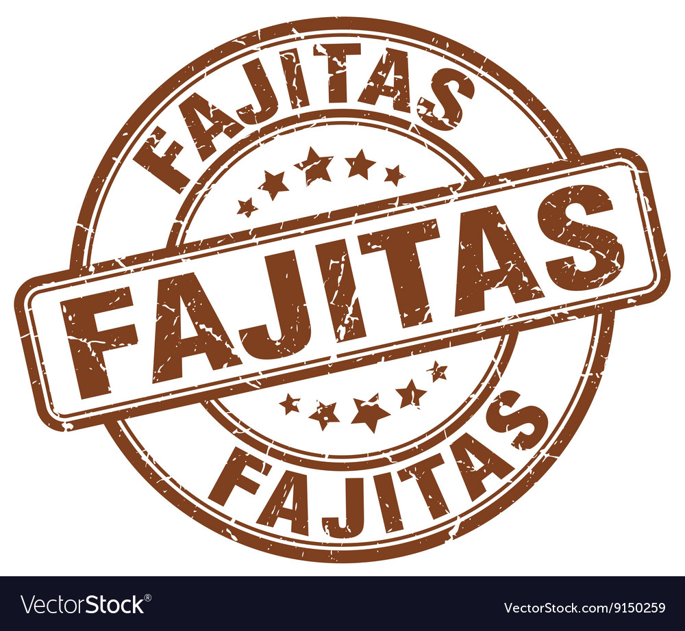 Fajitas brown grunge round vintage rubber stamp Vector Image