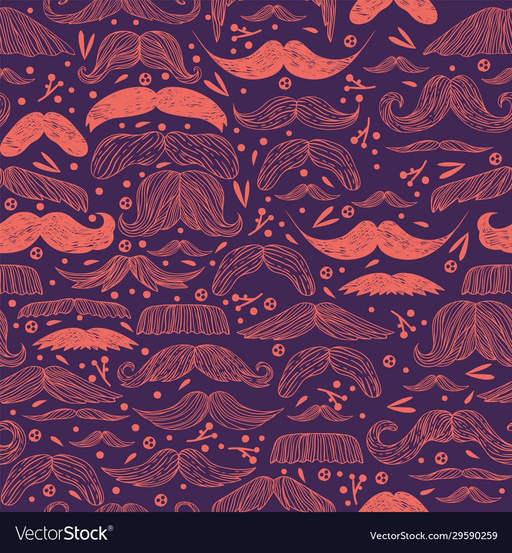 Mustache seamless pattern Royalty Free Vector Image