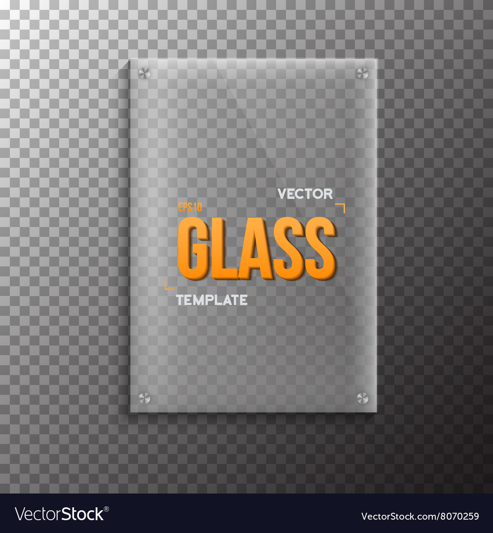 Realistic glass plate template icon eps10 Vector Image