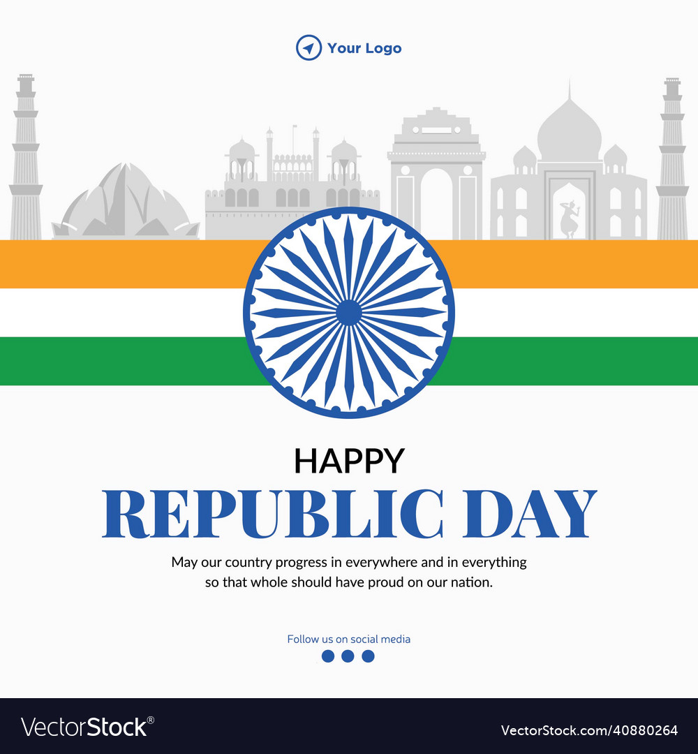 Banner design of happy republic day Royalty Free Vector