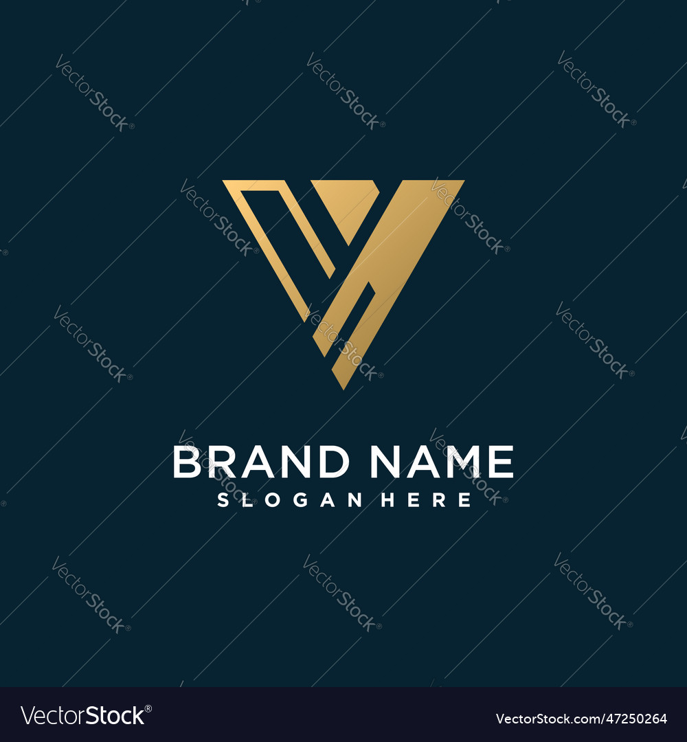 Golden initial letter y logo design template Vector Image