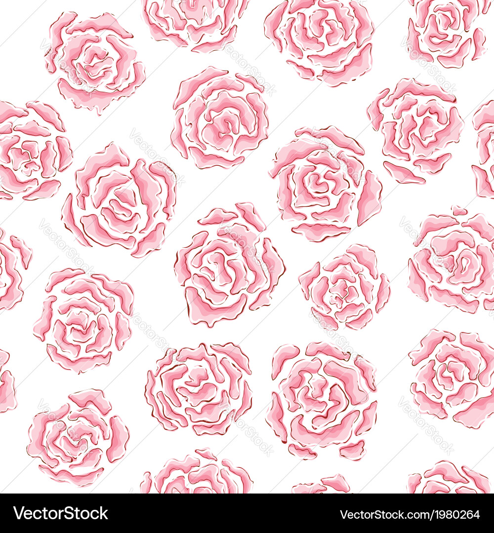 Hand drawn rose pattern Royalty Free Vector Image