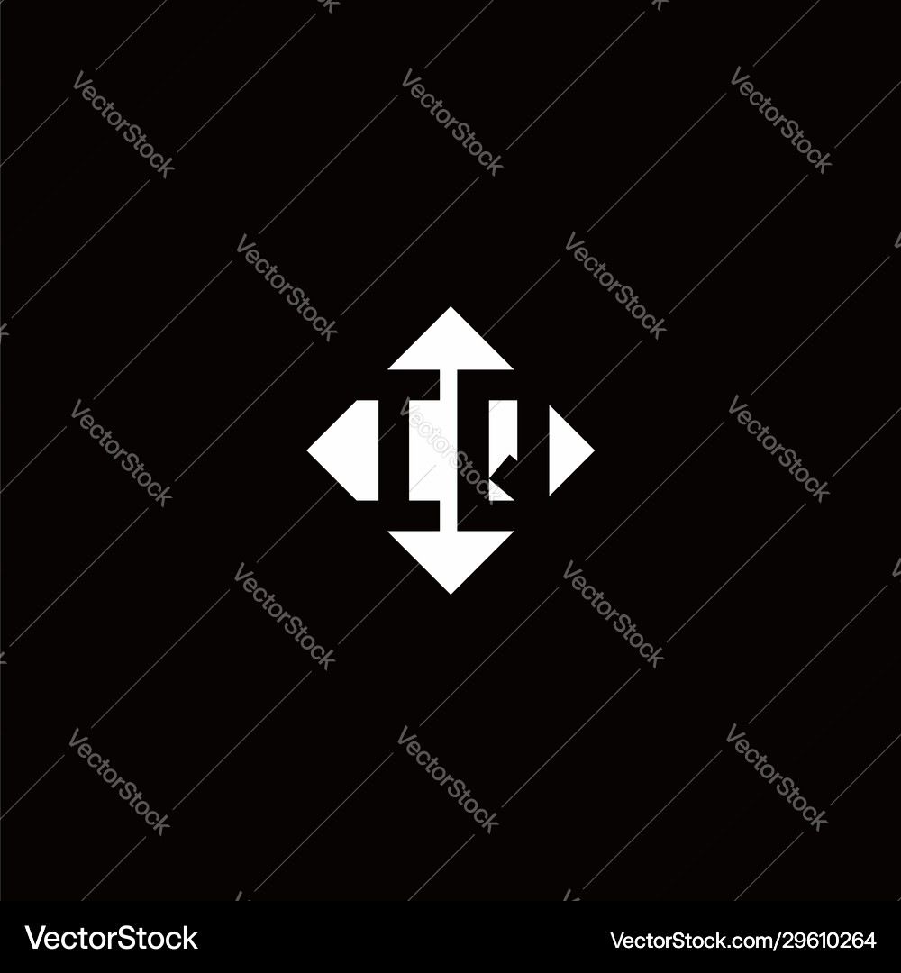 Monogram logo design with diamond square shape Vector Image