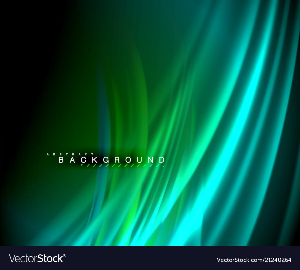 Neon glowing wave magic energy and light motion Vector Image