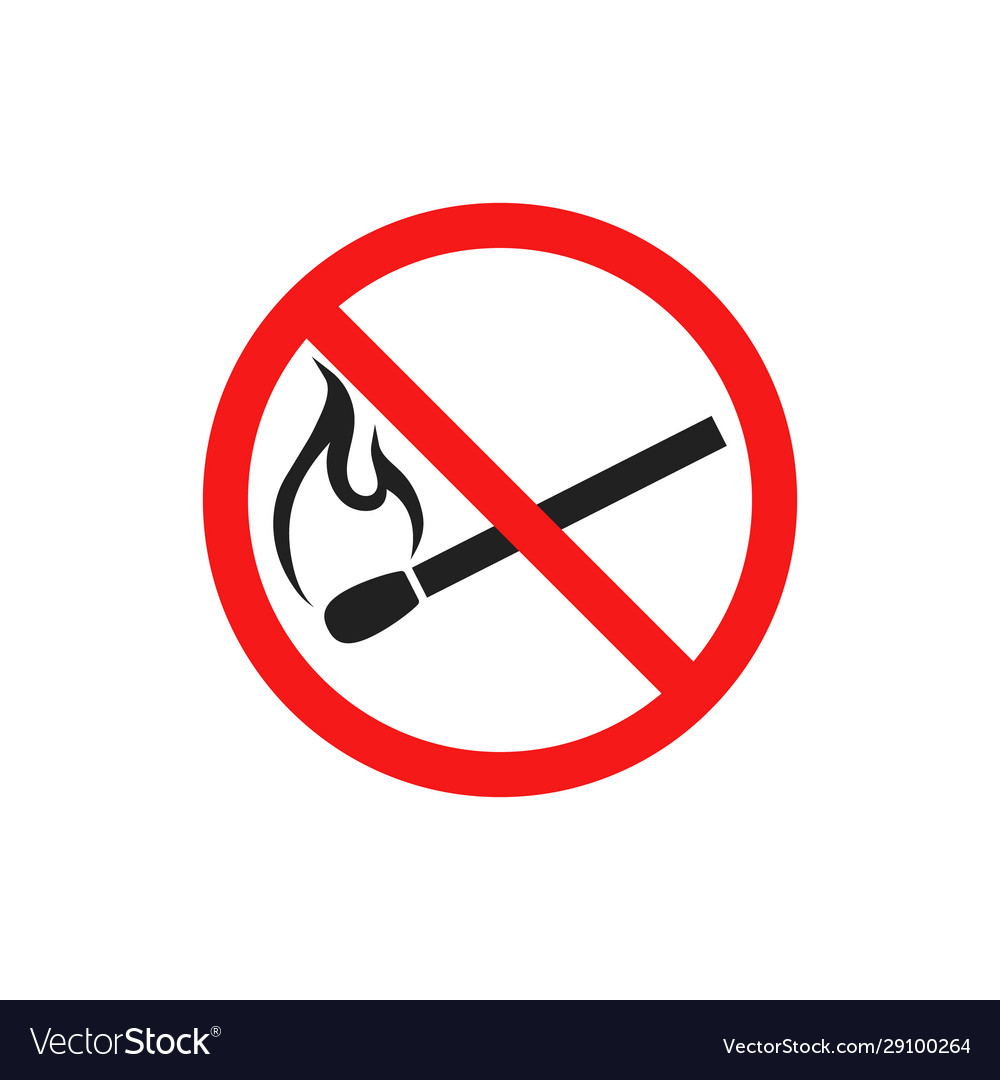 No Fire Icon Flat Design Royalty Free Vector Image