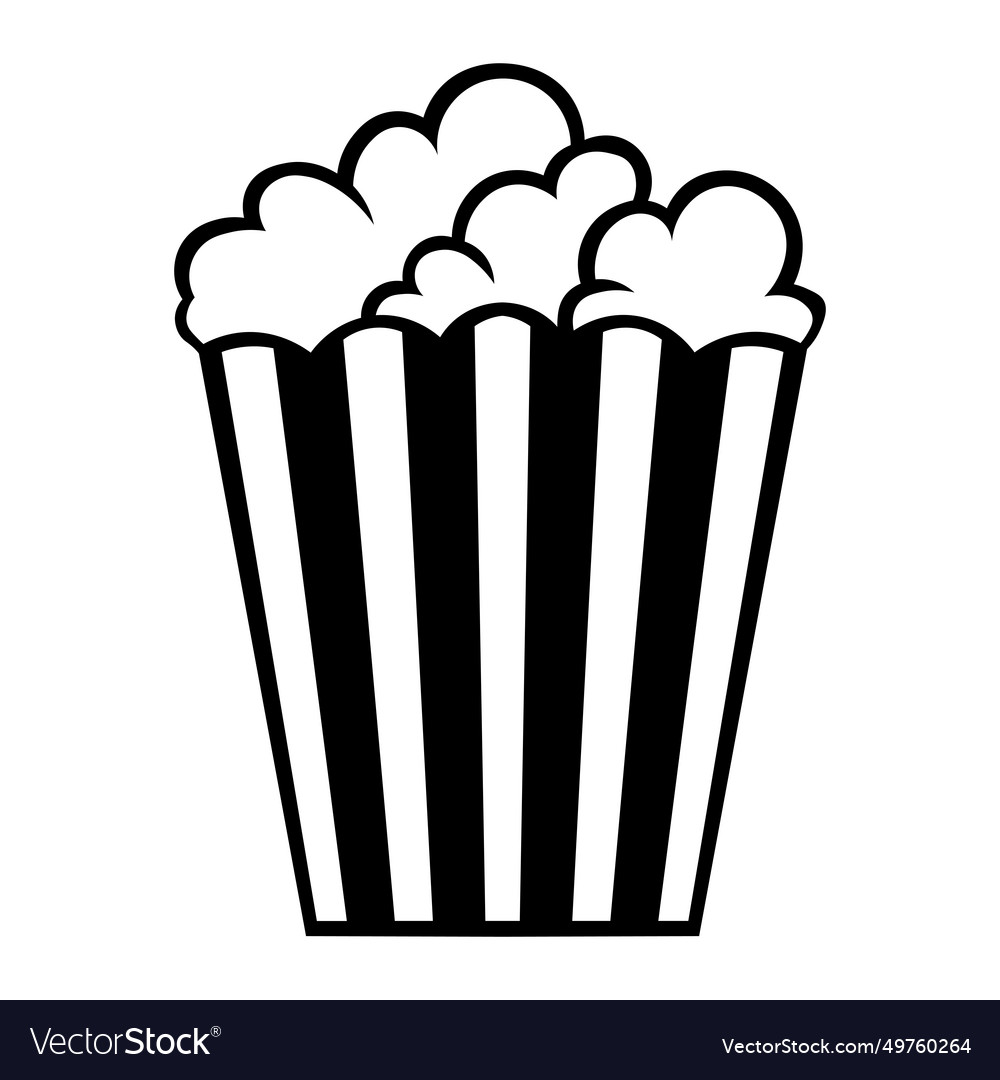 Popcorn black icon on white background Royalty Free Vector