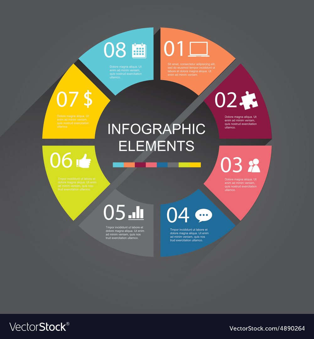 Simple circle infographic elements Royalty Free Vector Image