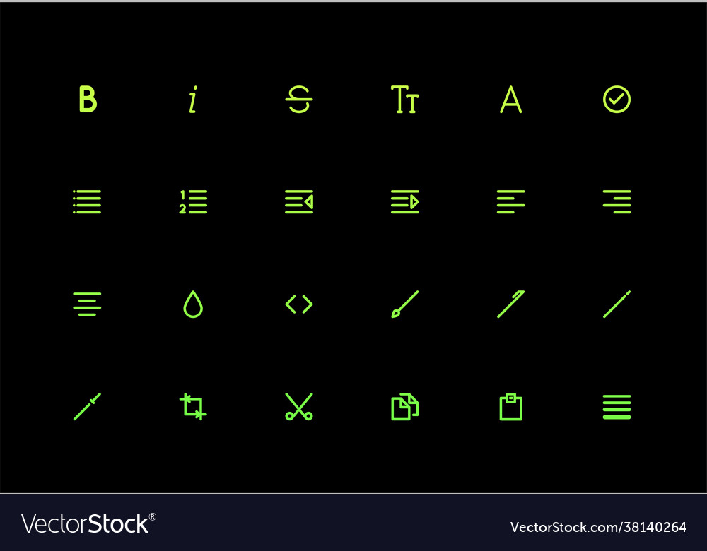 Text editing user interface ui icon set high