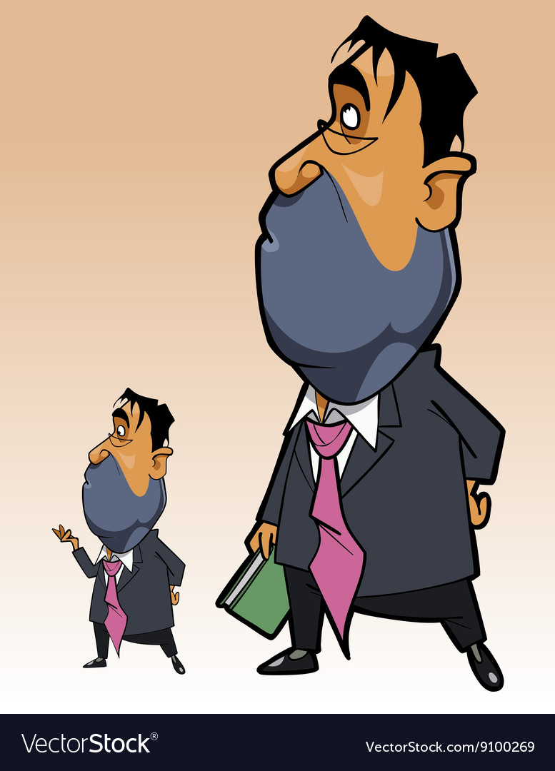 Cartoon man in a suit with a folder in his hand Vector Image