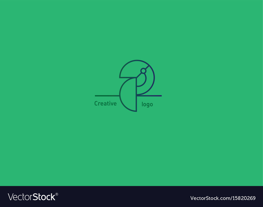 Creative geometric contour logo large toucan