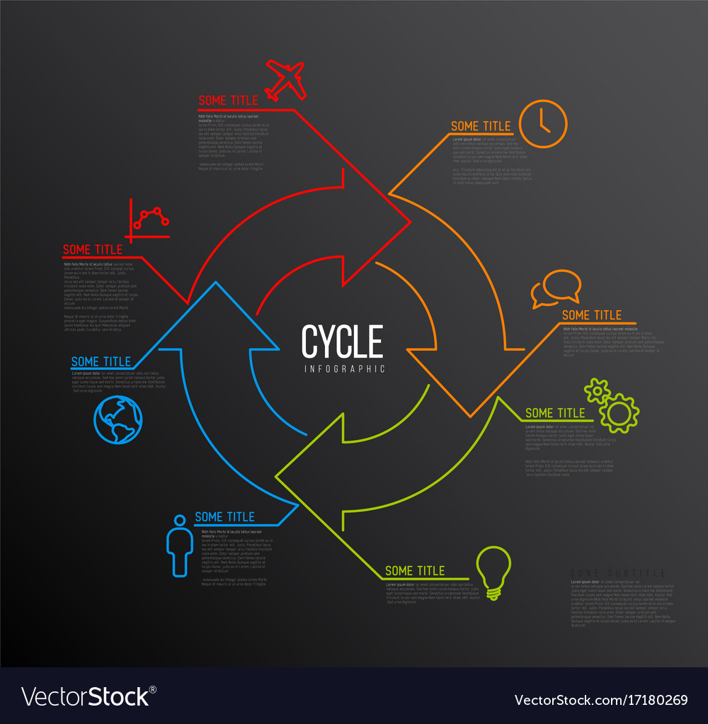 Infographic cycle template made from lines and Vector Image