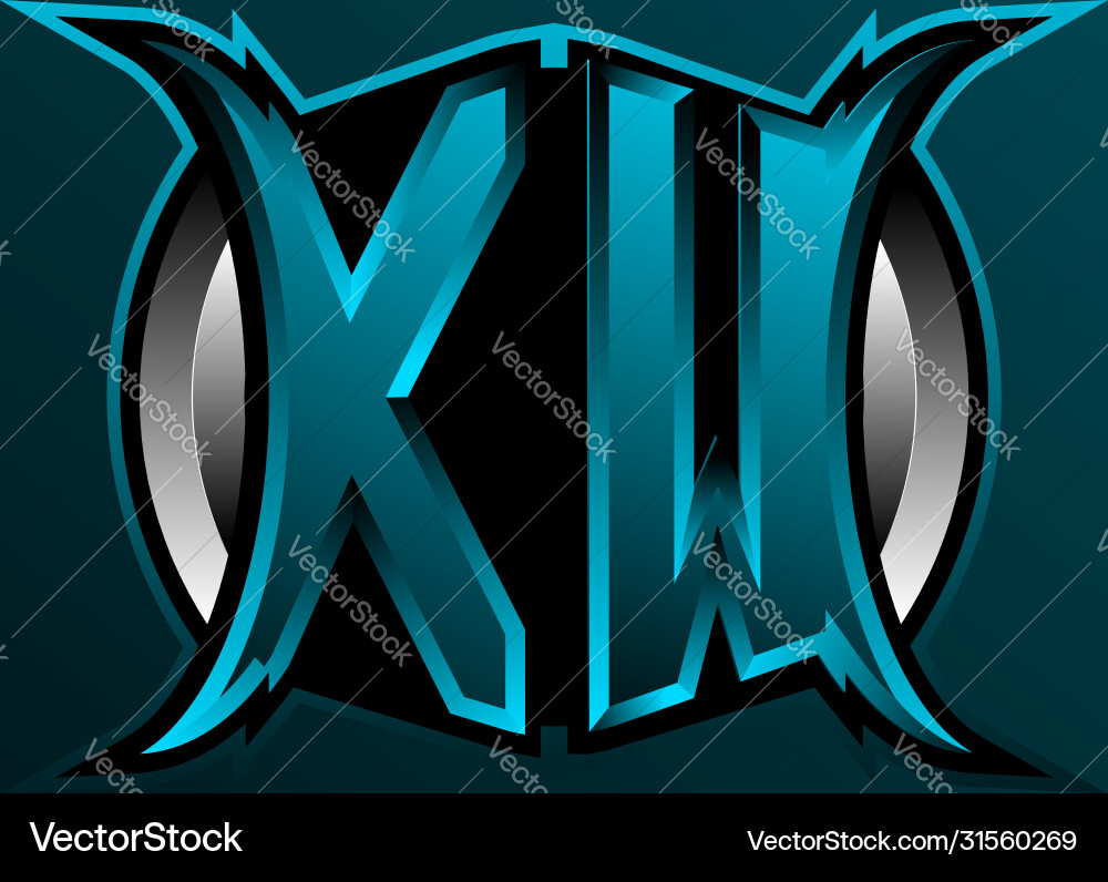 Initial xw logo design Royalty Free Vector Image