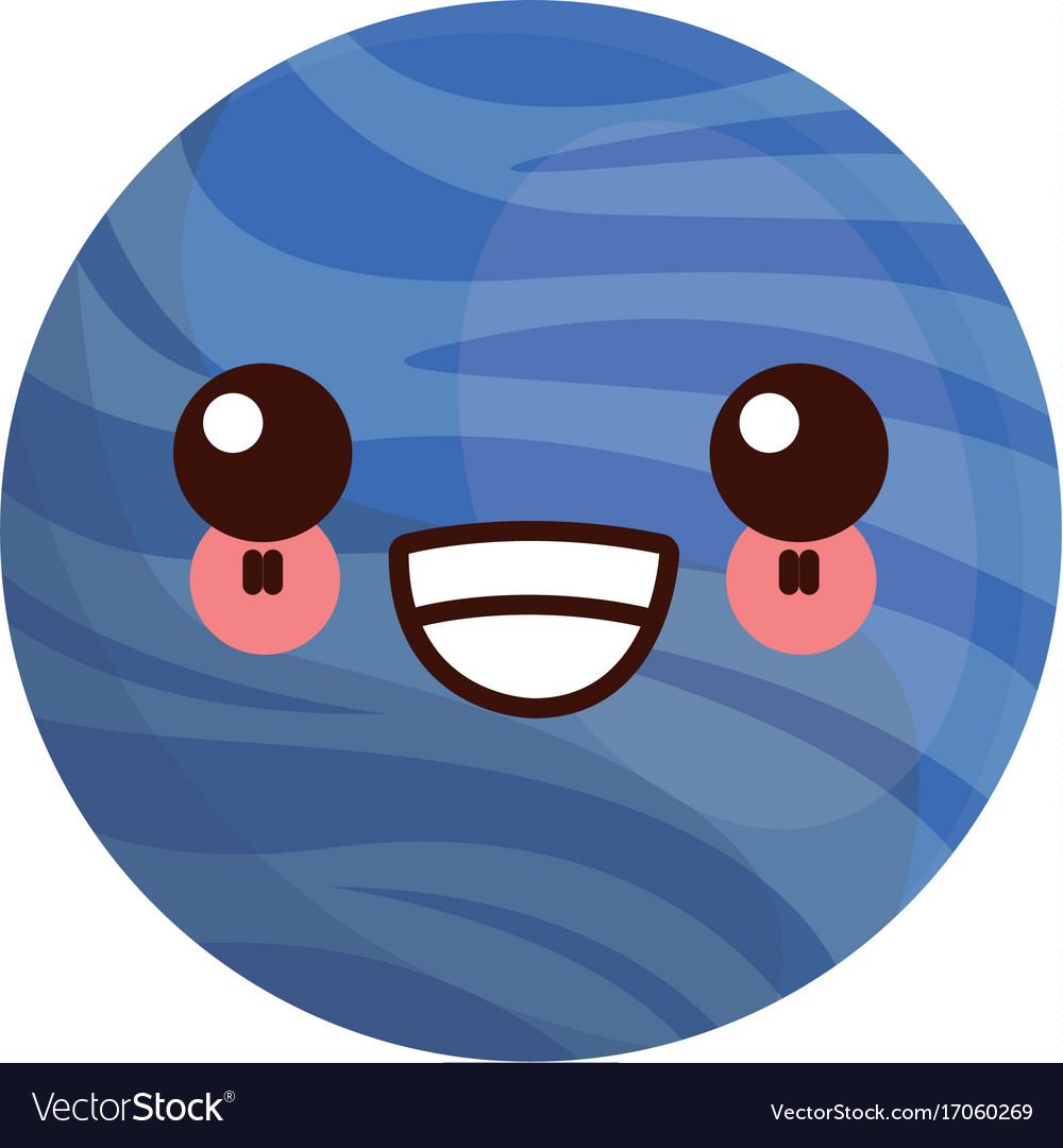 Kawaii Planet Solar System Cartoon Image Vector Image