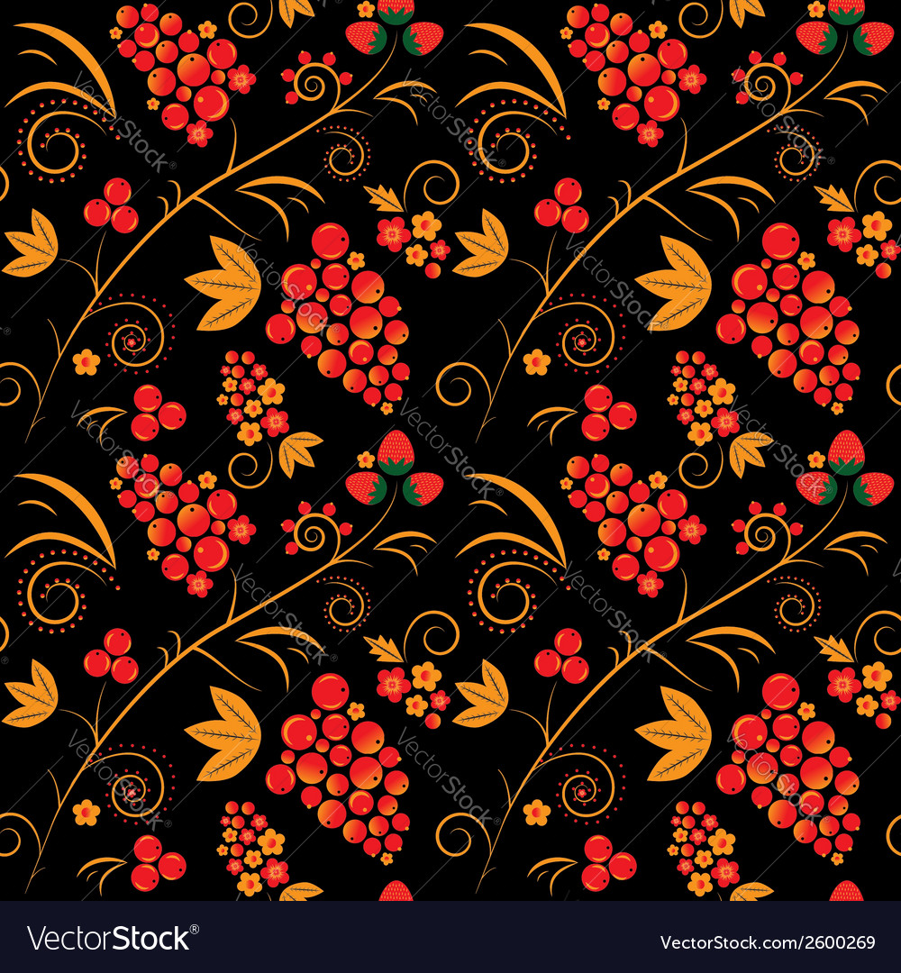 Khokhloma Royalty Free Vector Image - VectorStock