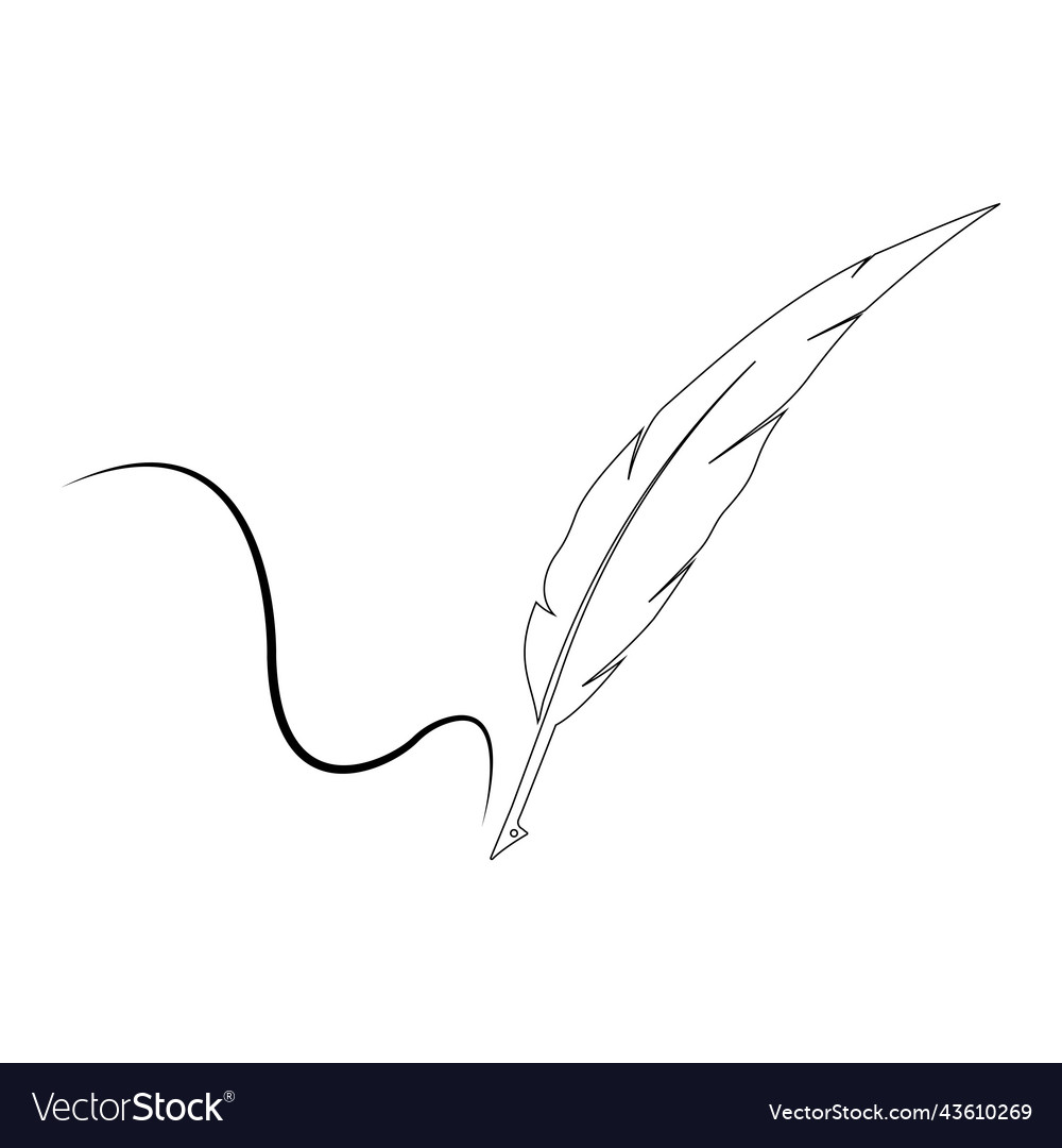 Quill pen logo Royalty Free Vector Image - VectorStock