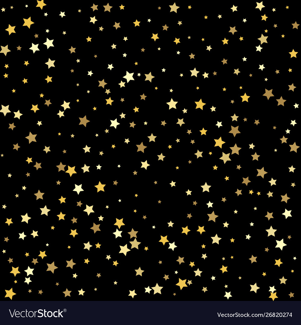 Shiny background golden stars on a square Vector Image