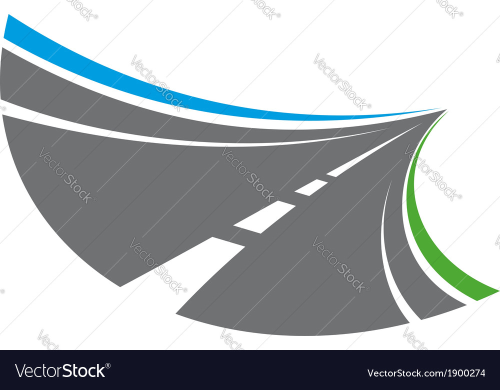 Stylized tarred road with markings Royalty Free Vector Image