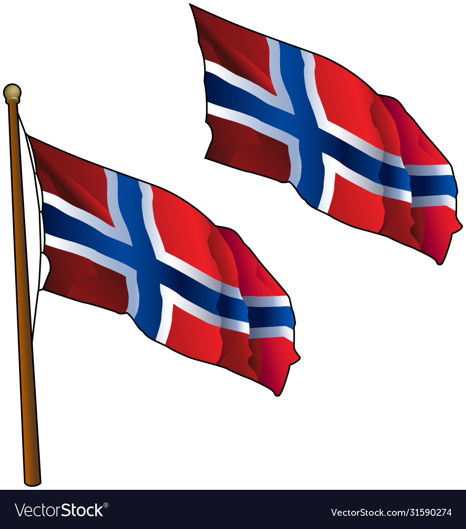 Waving Norwegian Flag Royalty Free Vector Image