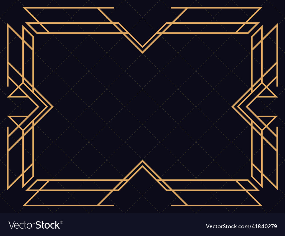 Art deco frame vintage linear border design Vector Image