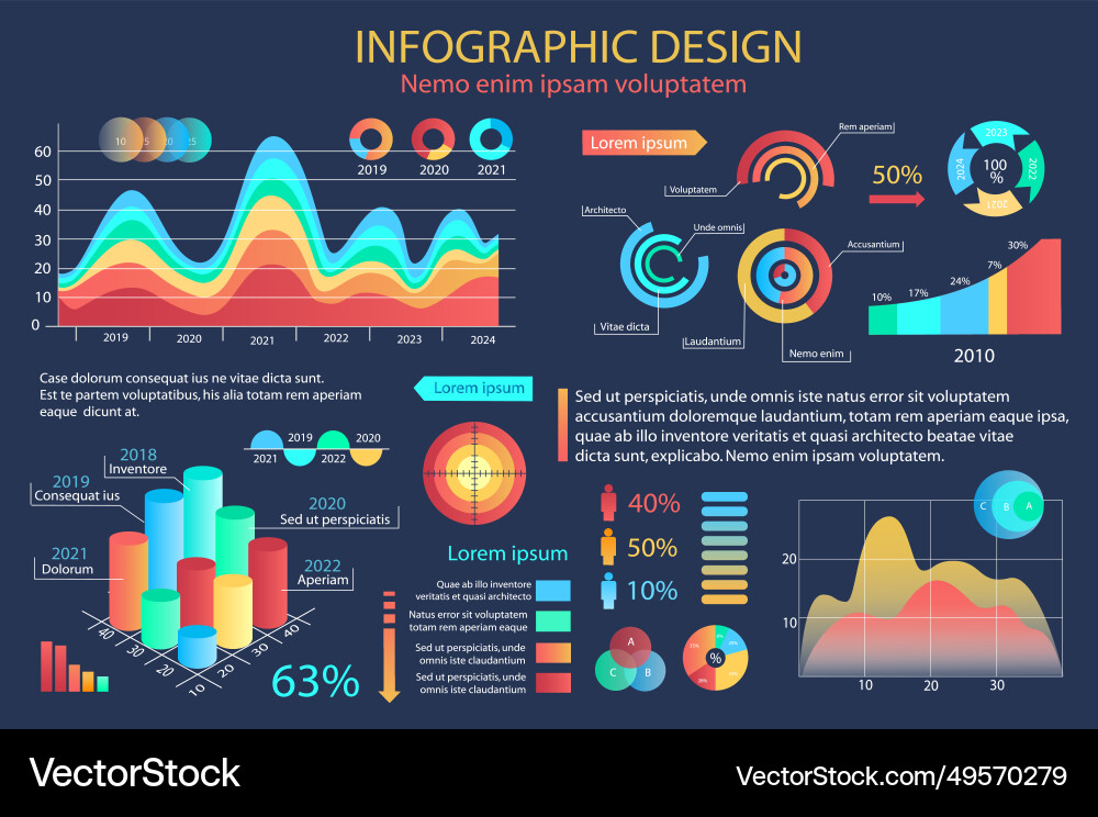 Mega set of infographic elements data Royalty Free Vector