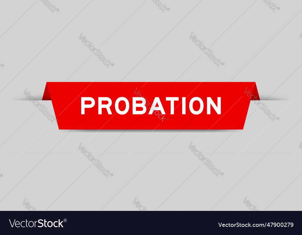 Red color inserted label with word probation Vector Image